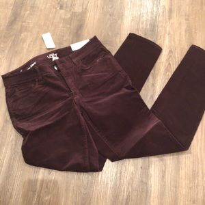 NWT LOFT Burgundy Corduroy Pants - 6
